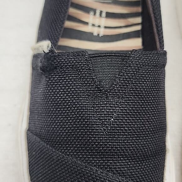 TOMS ALPARGATA LUG BLACK HEAVY CANVAS HEAVY DUTY THICK CHUNKY SOLES LADIES 6 GUC - Picture 6 of 16